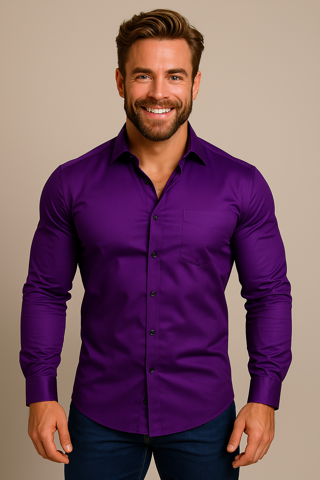 Structured Fit Long Sleeve Shirt in Classic White