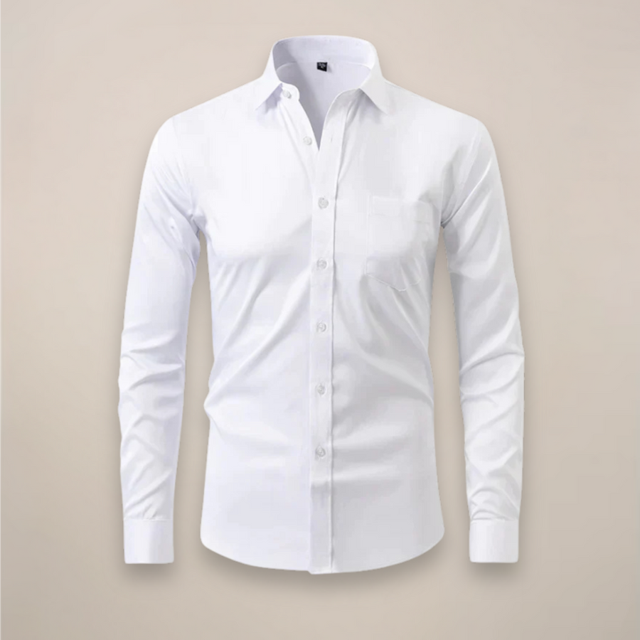 Structured Fit Long Sleeve Shirt in Classic White