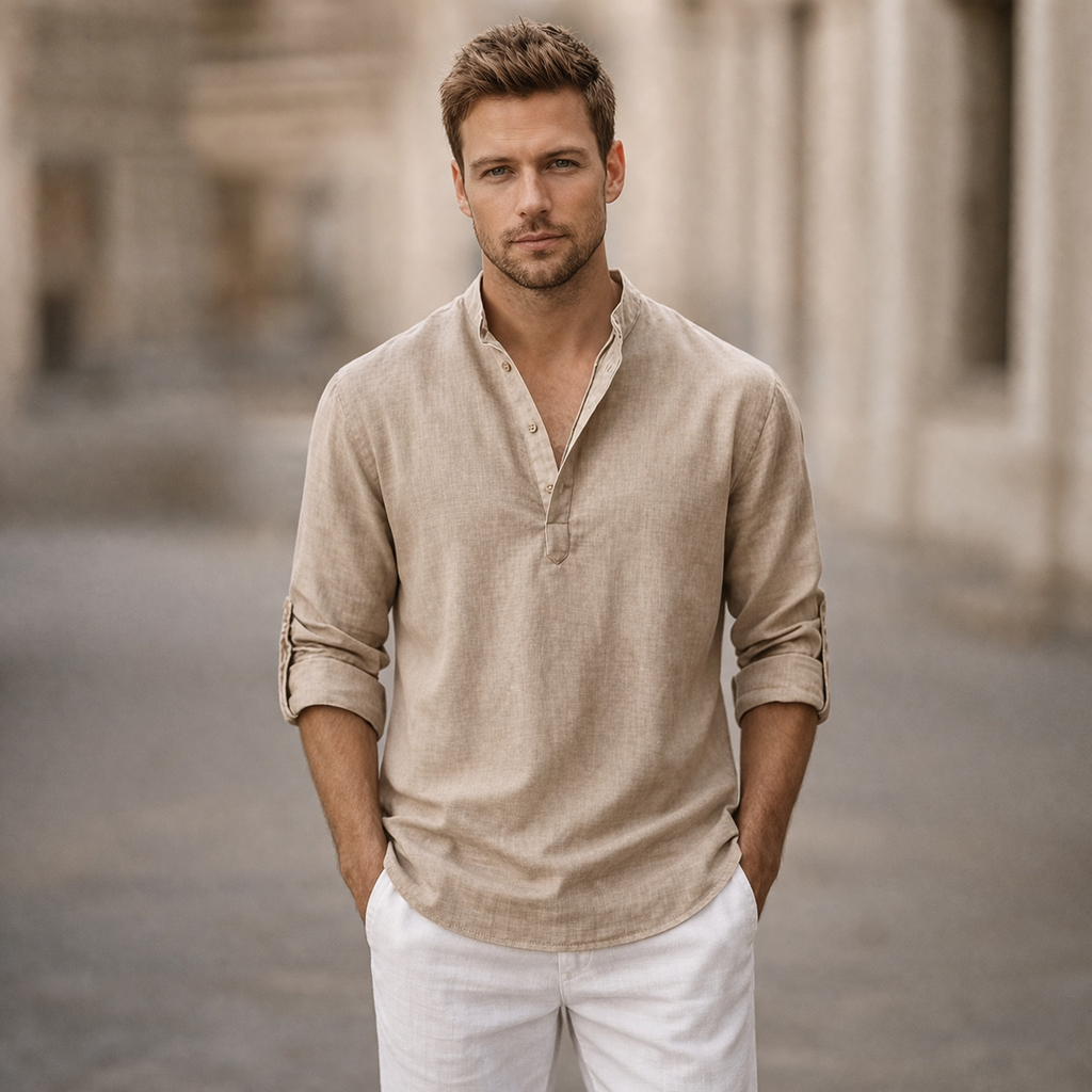 Men's Relaxed Fit Summer Shirt in Classic White