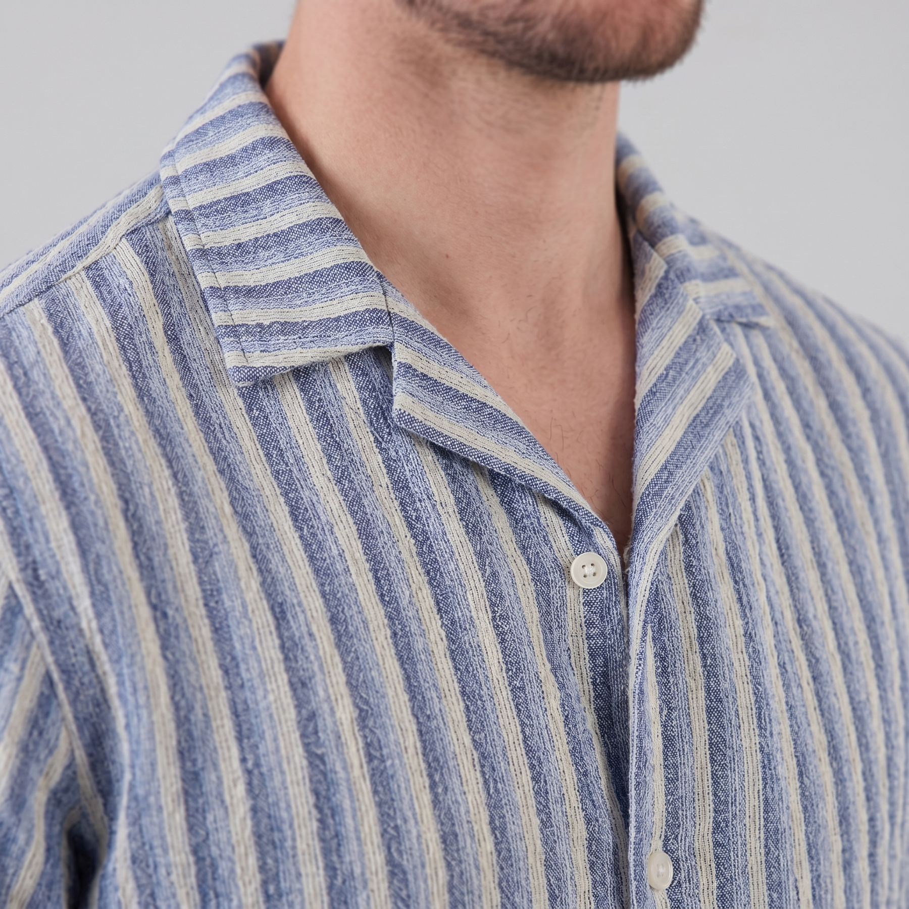 Men's Vertical Stripe Resort Shirt in Summer Palette