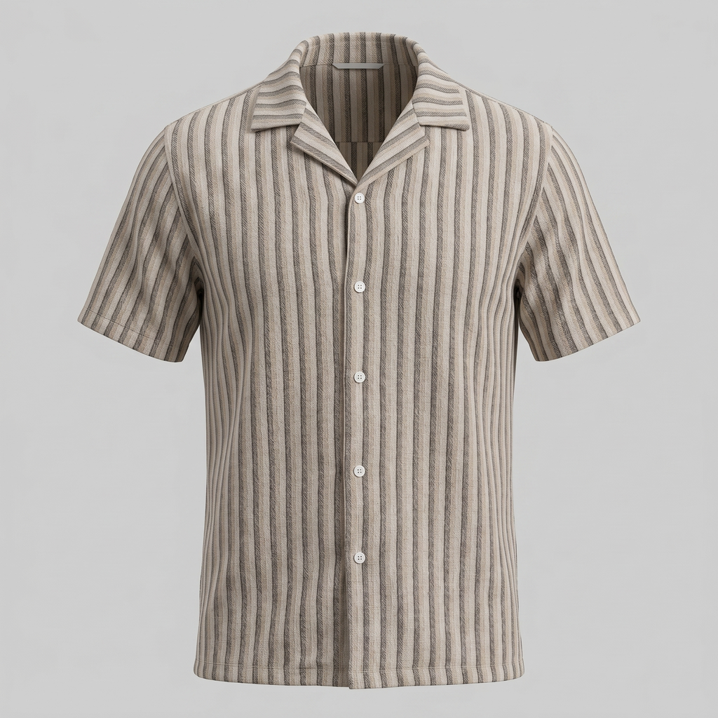 Men's Vertical Stripe Resort Shirt in Summer Palette