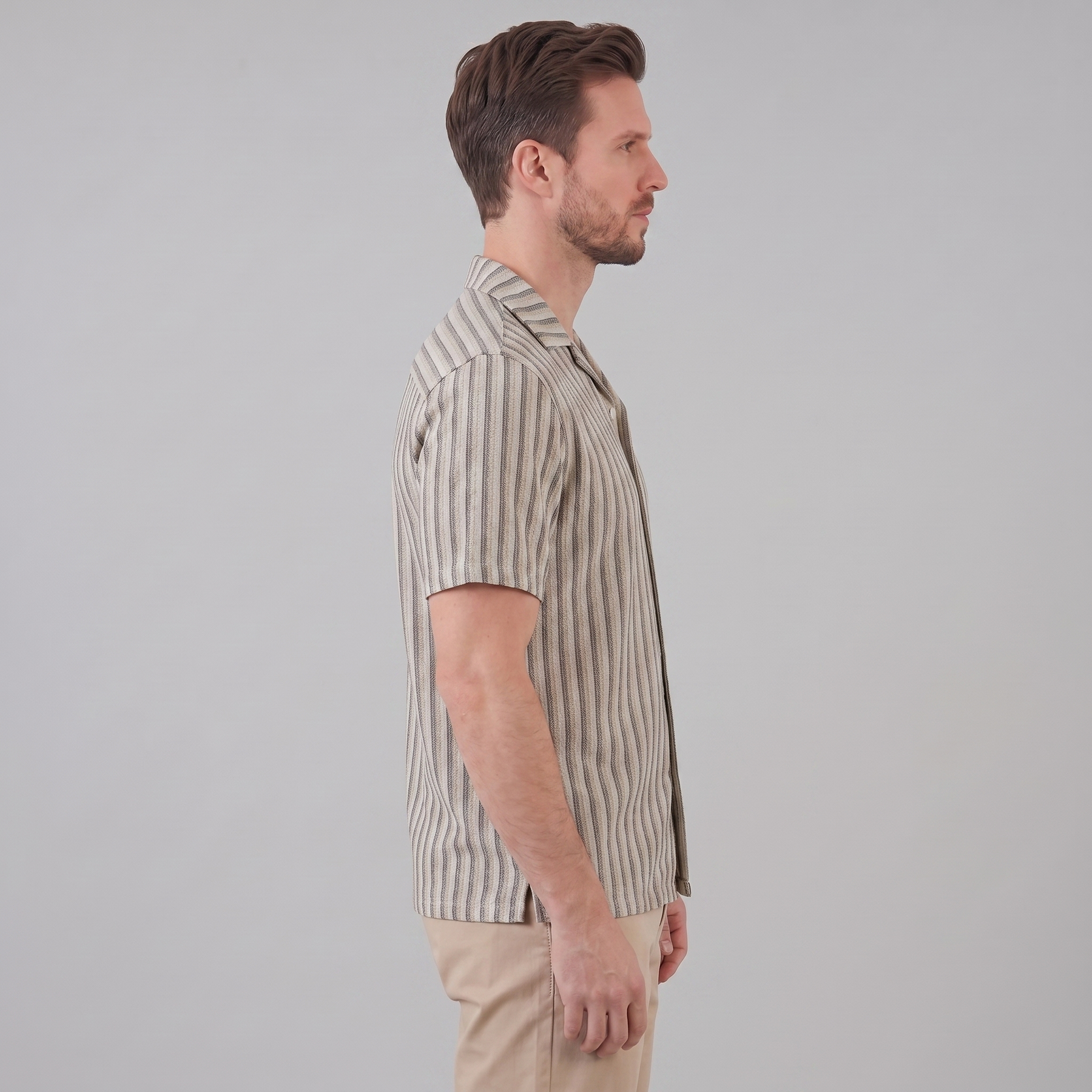 Men's Vertical Stripe Resort Shirt in Summer Palette