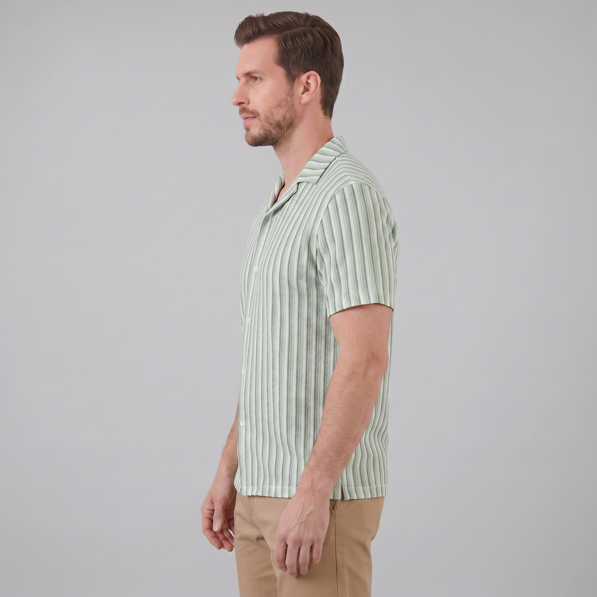 Men's Vertical Stripe Resort Shirt in Summer Palette