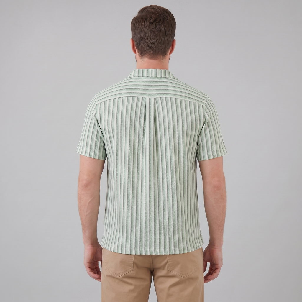 Men's Vertical Stripe Resort Shirt in Summer Palette