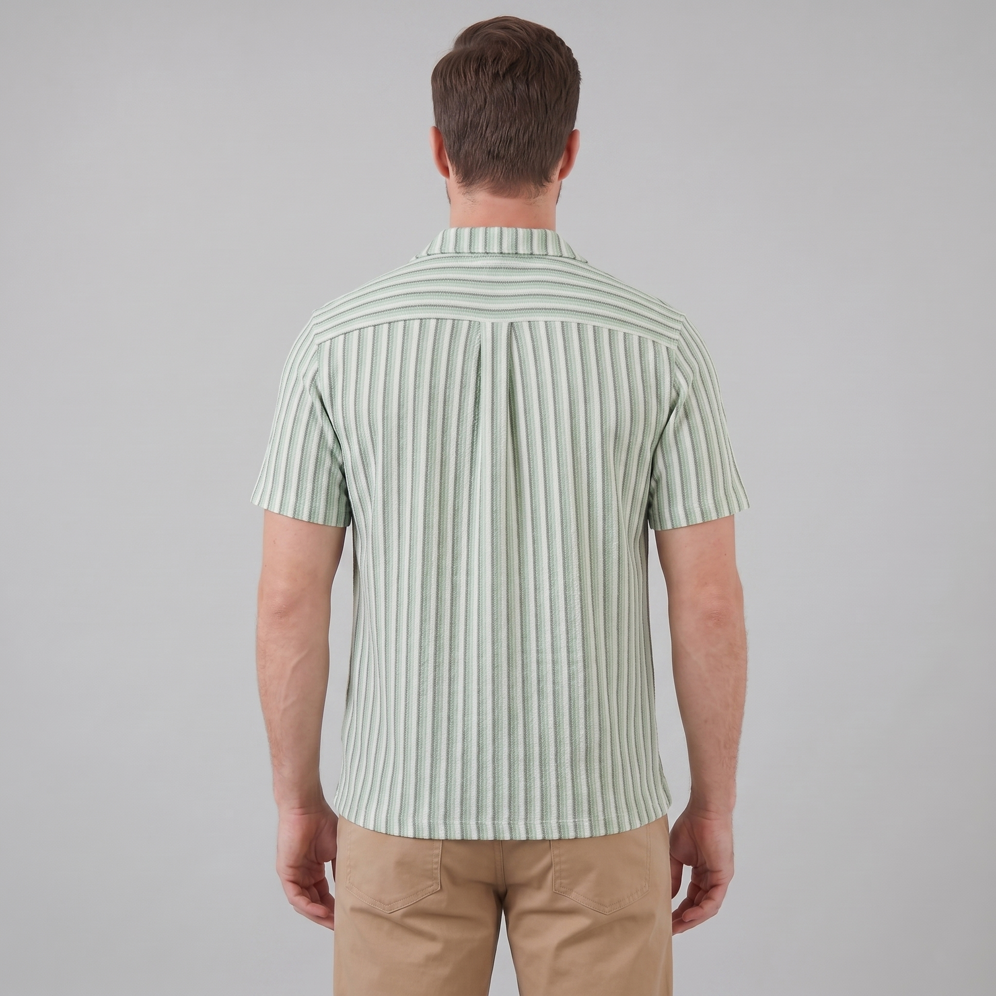 Men's Vertical Stripe Resort Shirt in Summer Palette