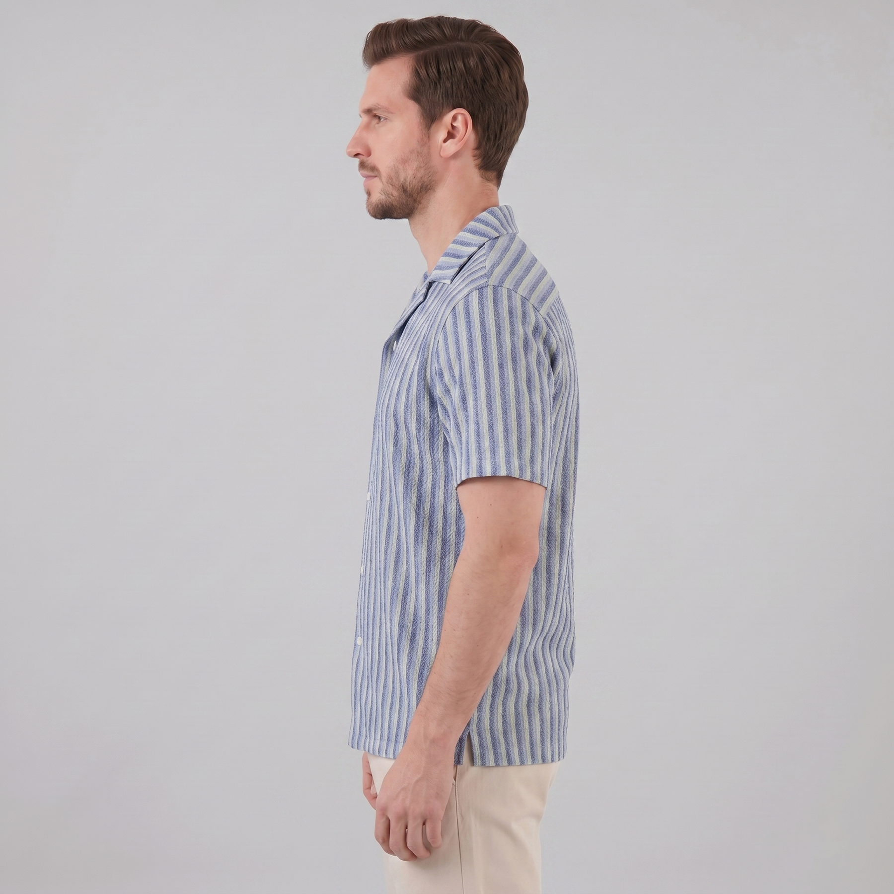 Men's Vertical Stripe Resort Shirt in Summer Palette