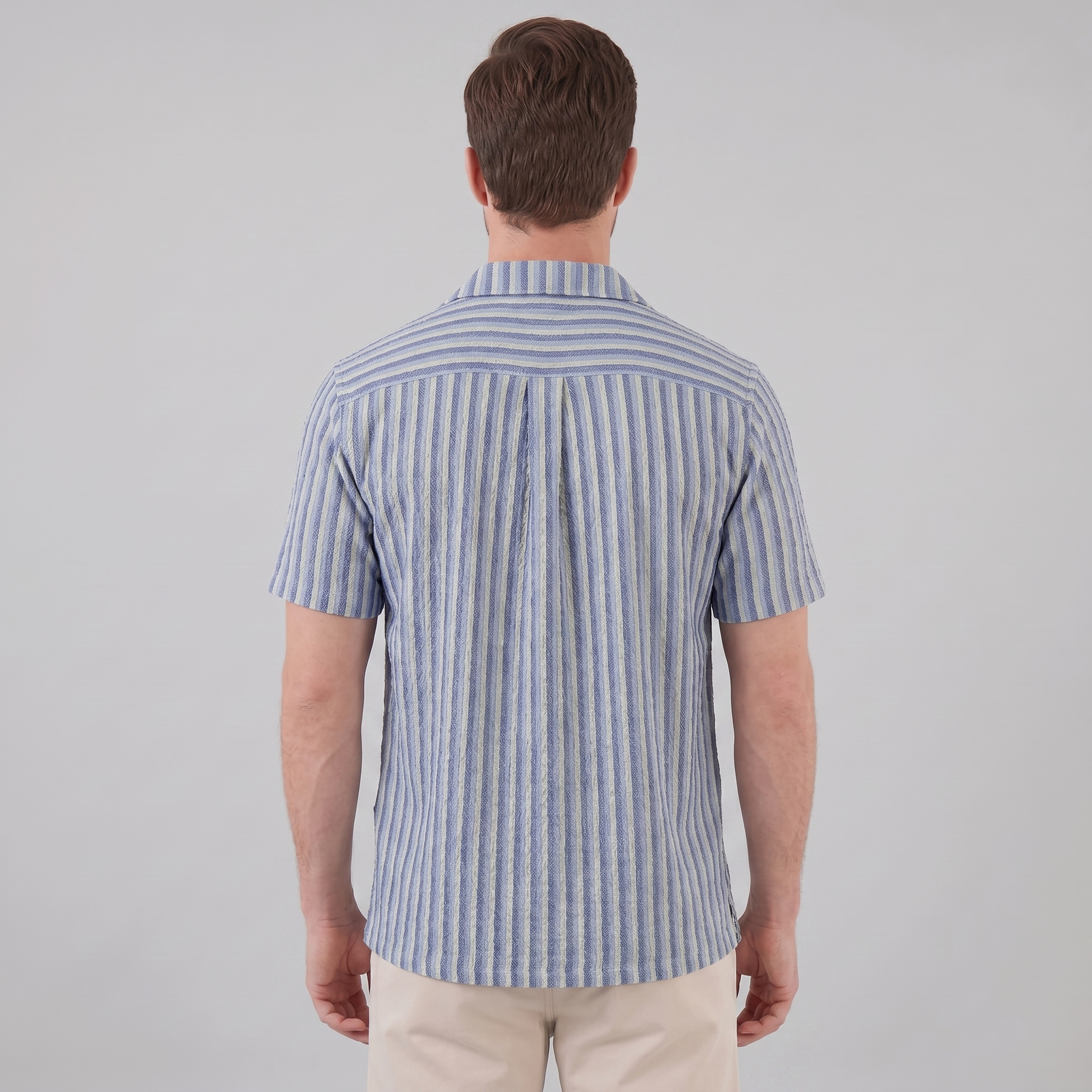Men's Vertical Stripe Resort Shirt in Summer Palette