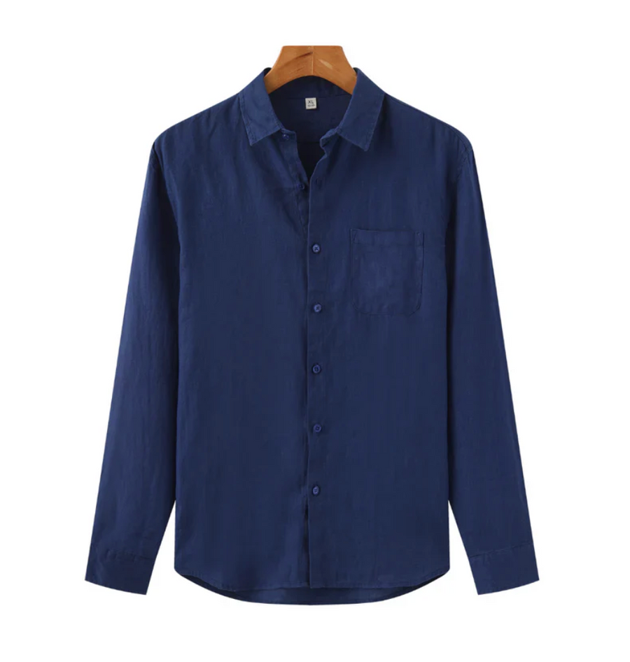Men's Long Sleeve Comfort Shirt in Classic Blue