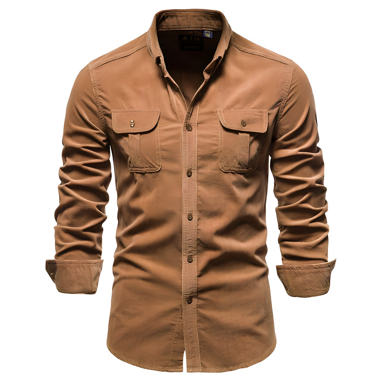 Men's Long Sleeve Blouse with Chest Pockets