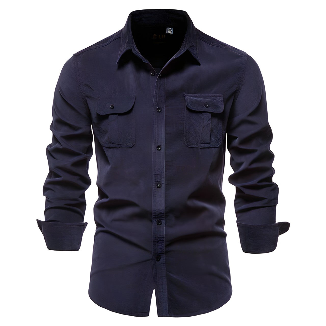 Men's Long Sleeve Blouse with Chest Pockets