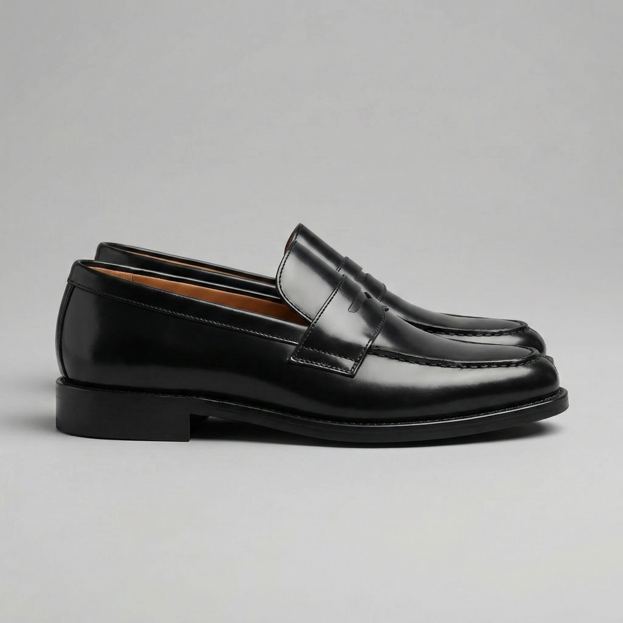 Men's Leather Penny Loafers in Classic Brown
