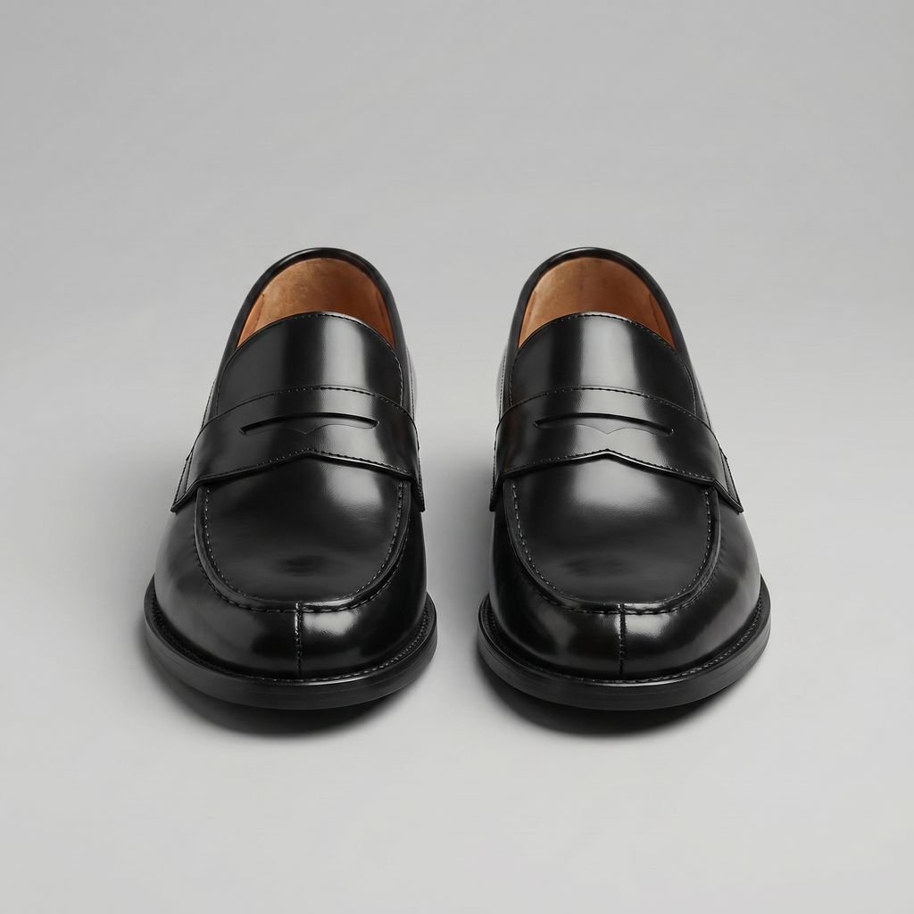 Men's Leather Penny Loafers in Classic Brown