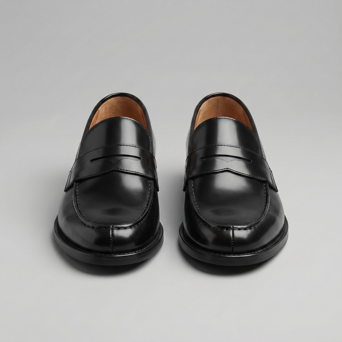 Men's Leather Penny Loafers in Classic Brown