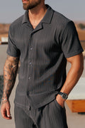 Plissé Shirt for Men in Summer White