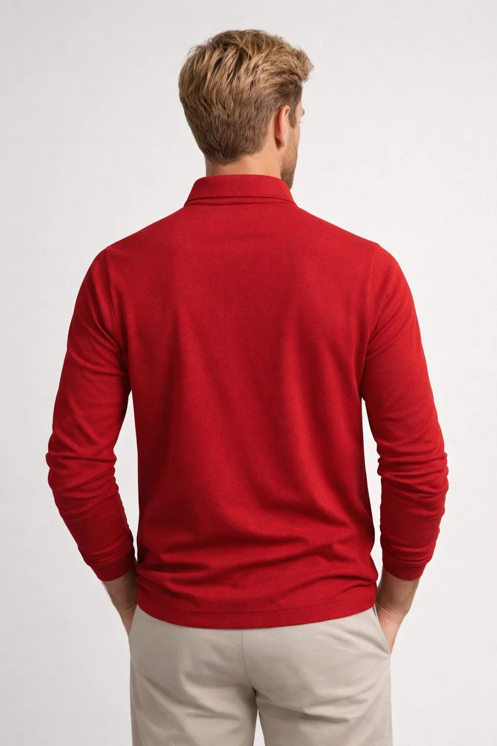 Classic Long Sleeve Polo in Timeless Navy