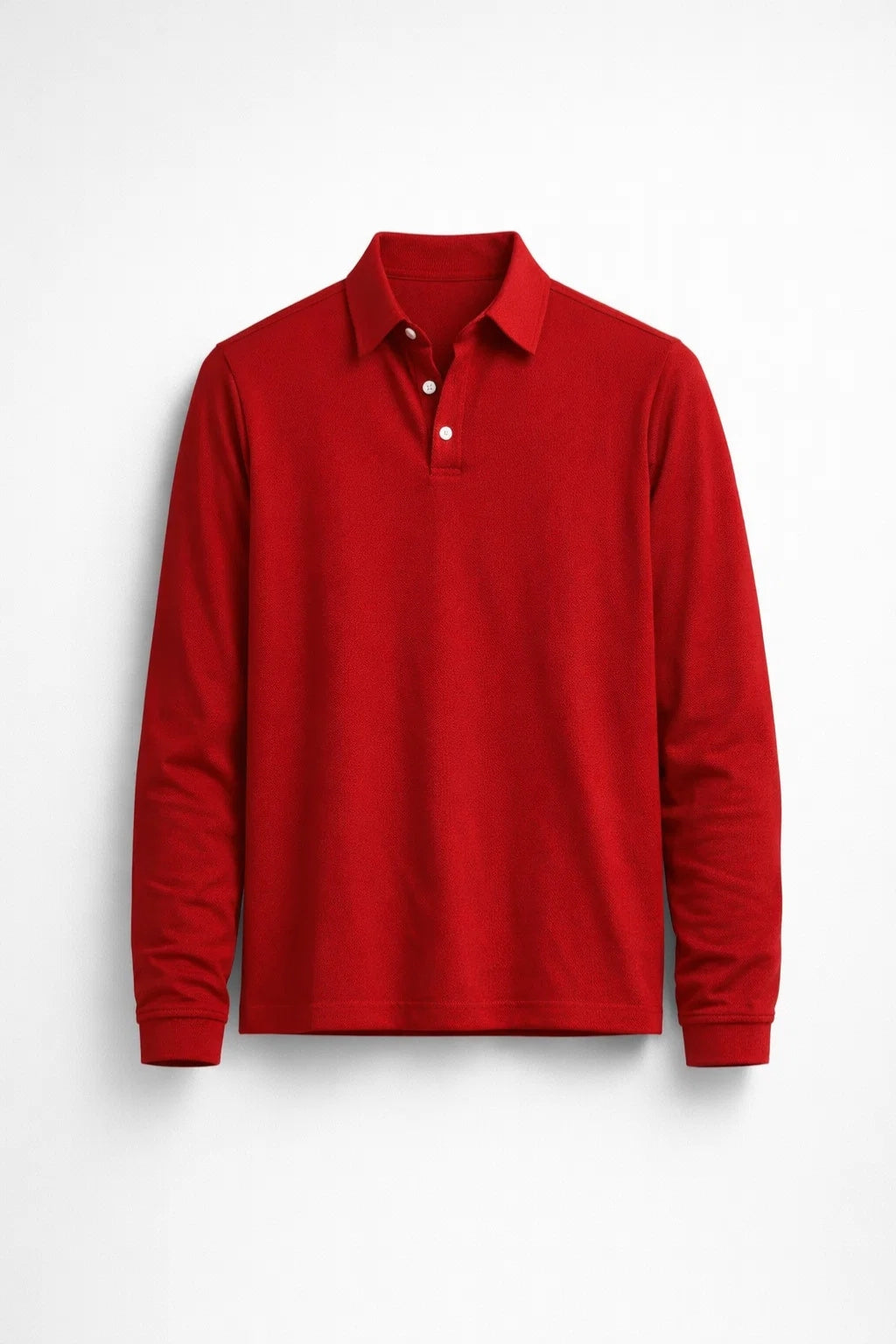 Classic Long Sleeve Slim Fit Polo in Navy