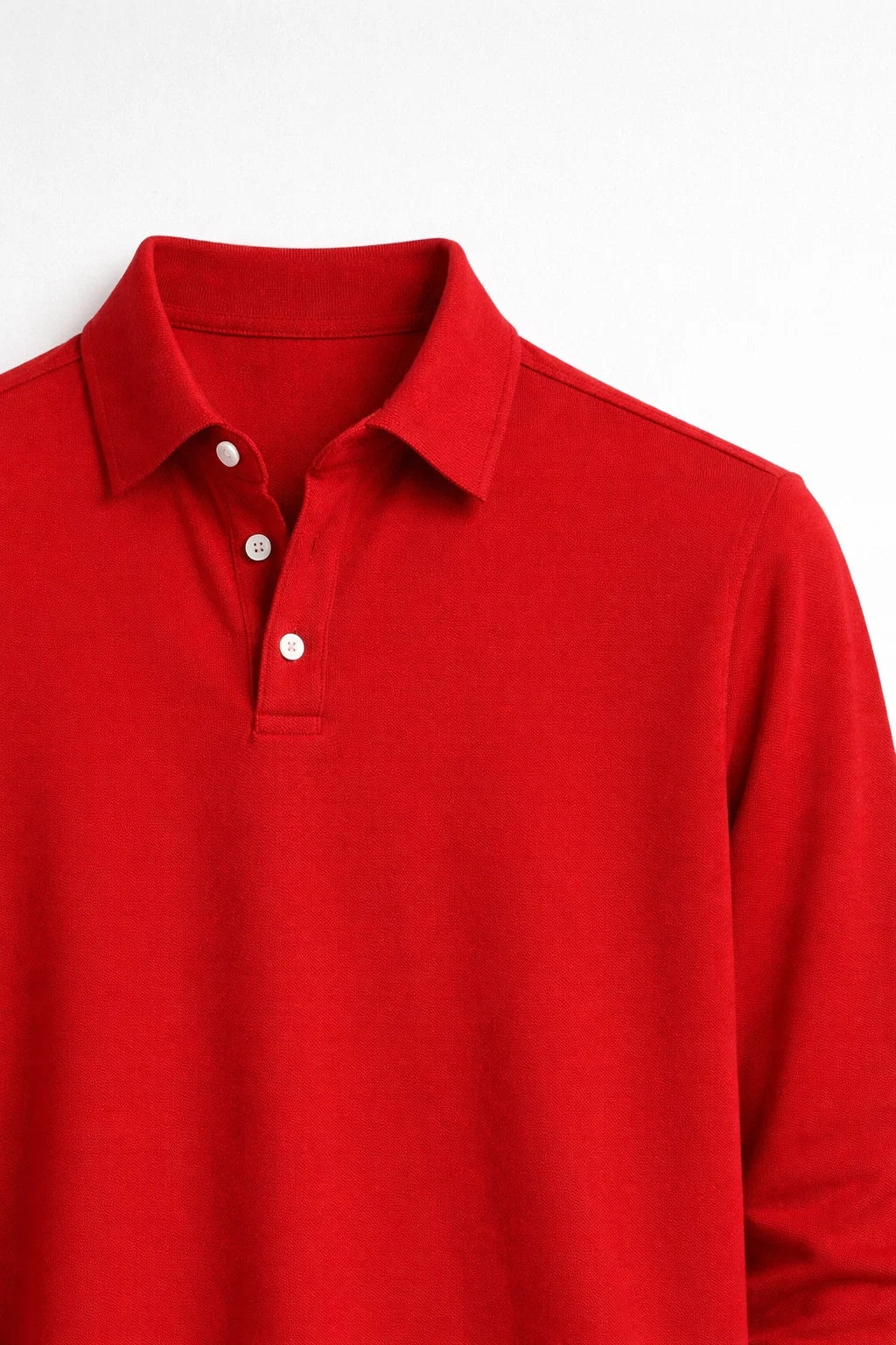 Classic Long Sleeve Slim Fit Polo in Navy