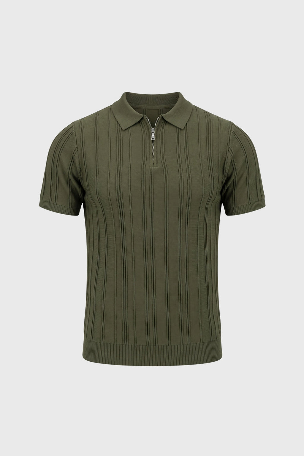 Men's Regular Fit Textured Half-Zip Polo