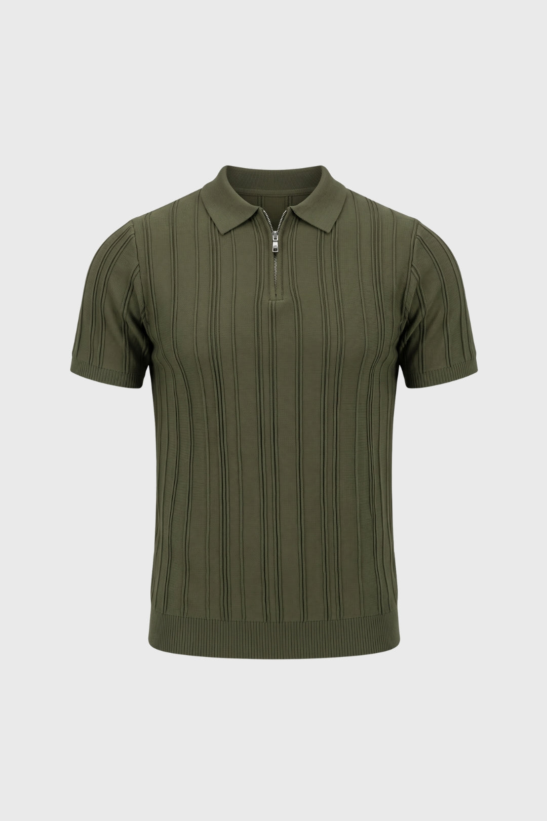 Men's Regular Fit Textured Half-Zip Polo