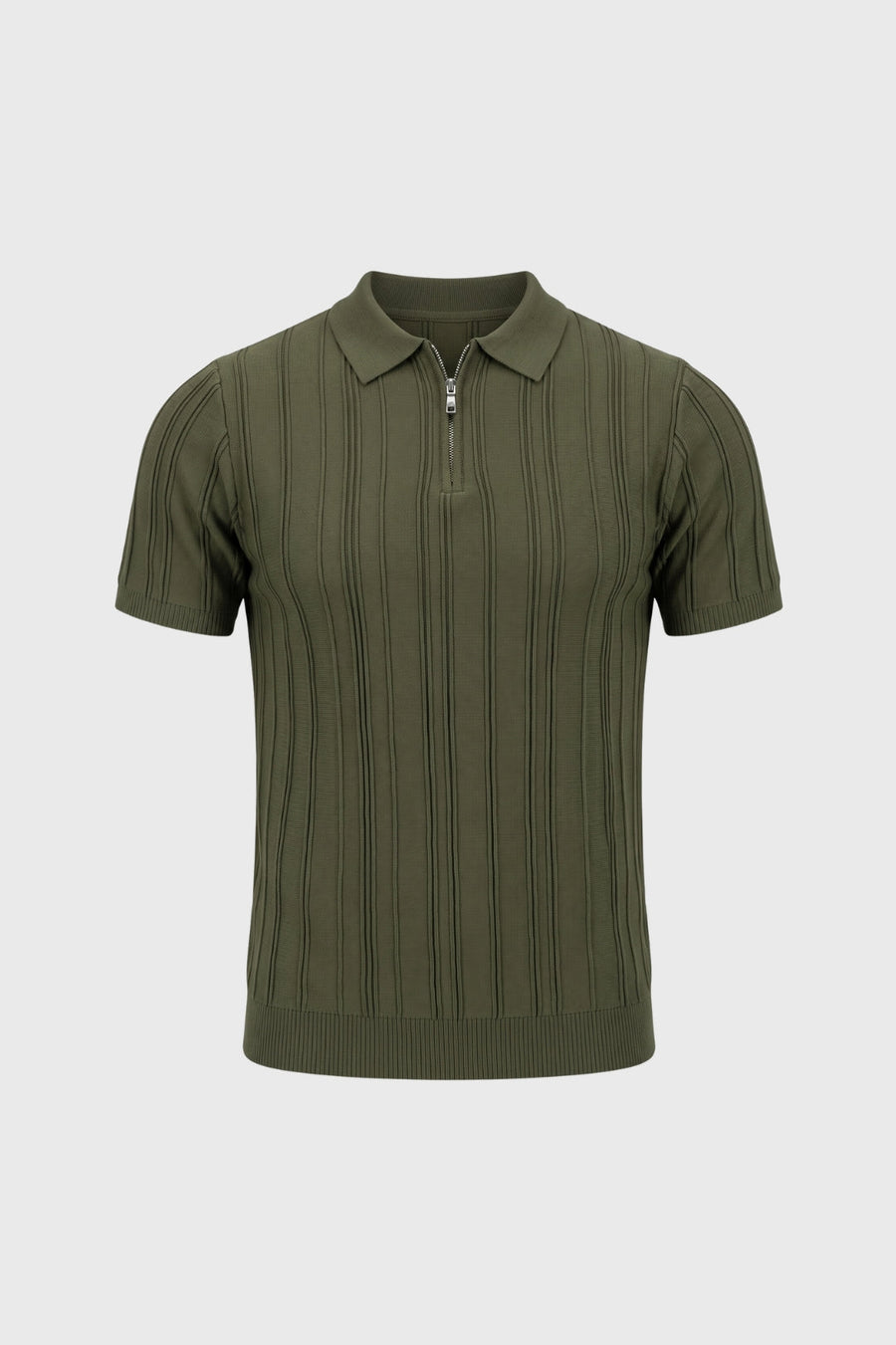 Men's Regular Fit Textured Half-Zip Polo