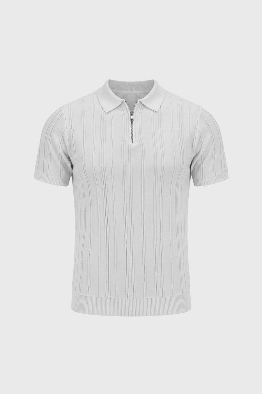 Men's Regular Fit Textured Half-Zip Polo