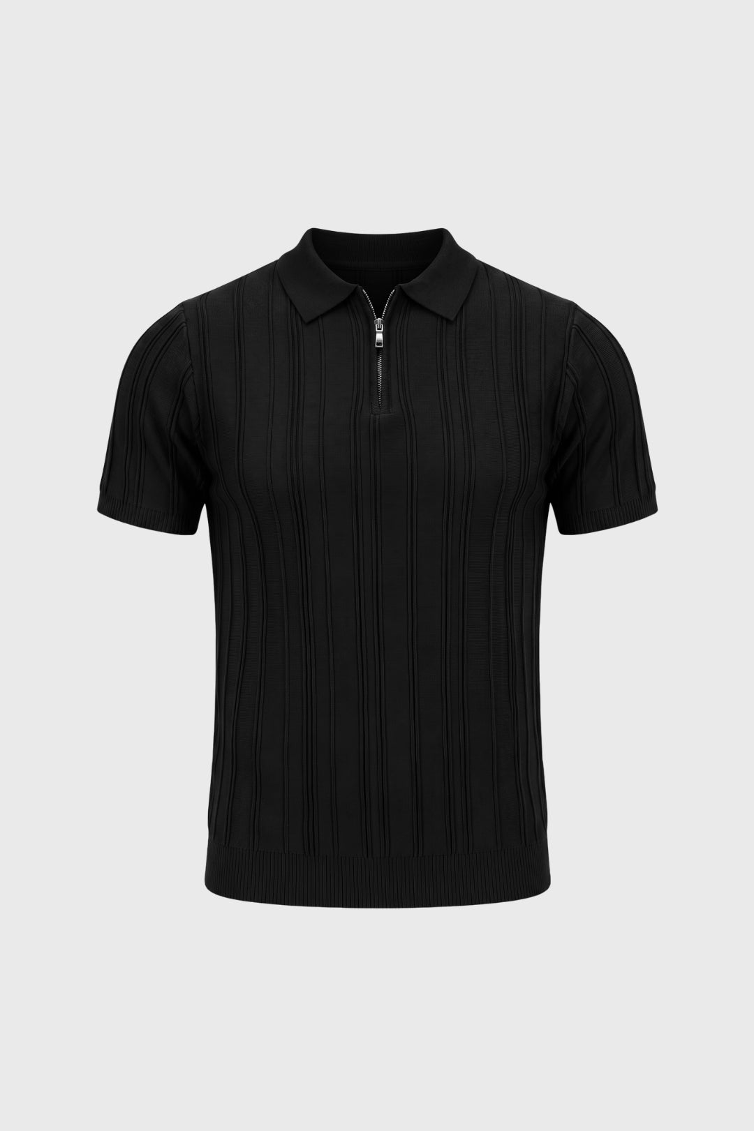 Men's Regular Fit Textured Half-Zip Polo