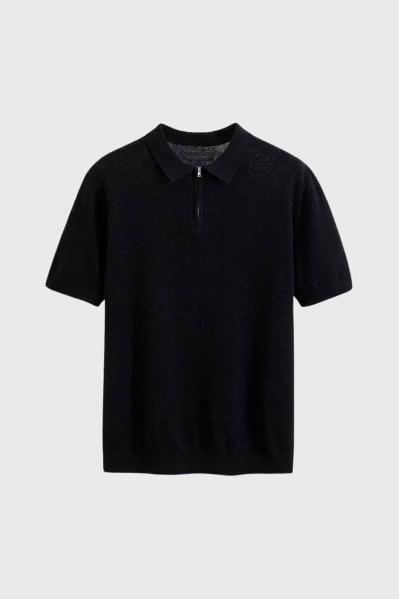 Men's Zip Polo in Classic Navy