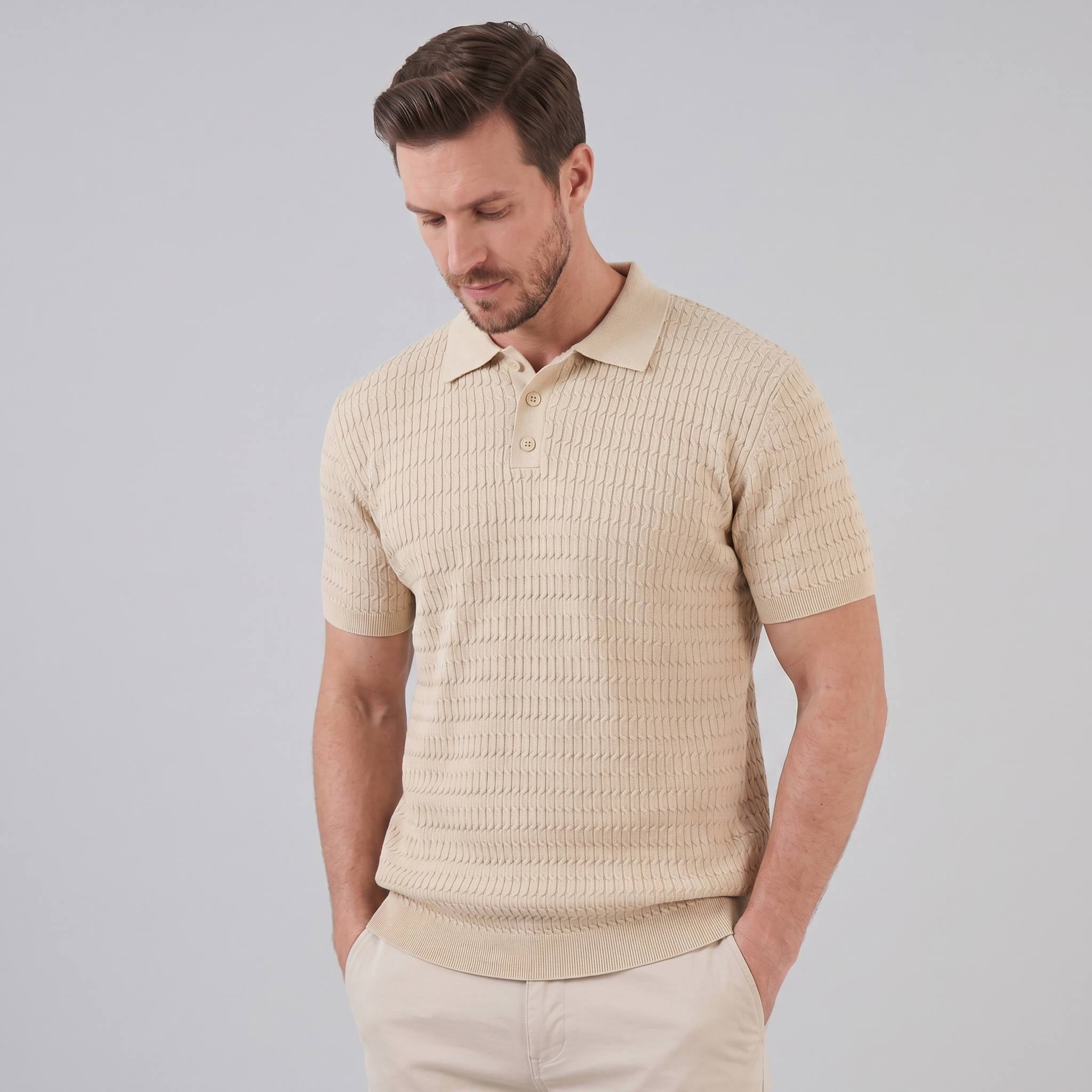 Refined Long Sleeve Polo in Classic Fit