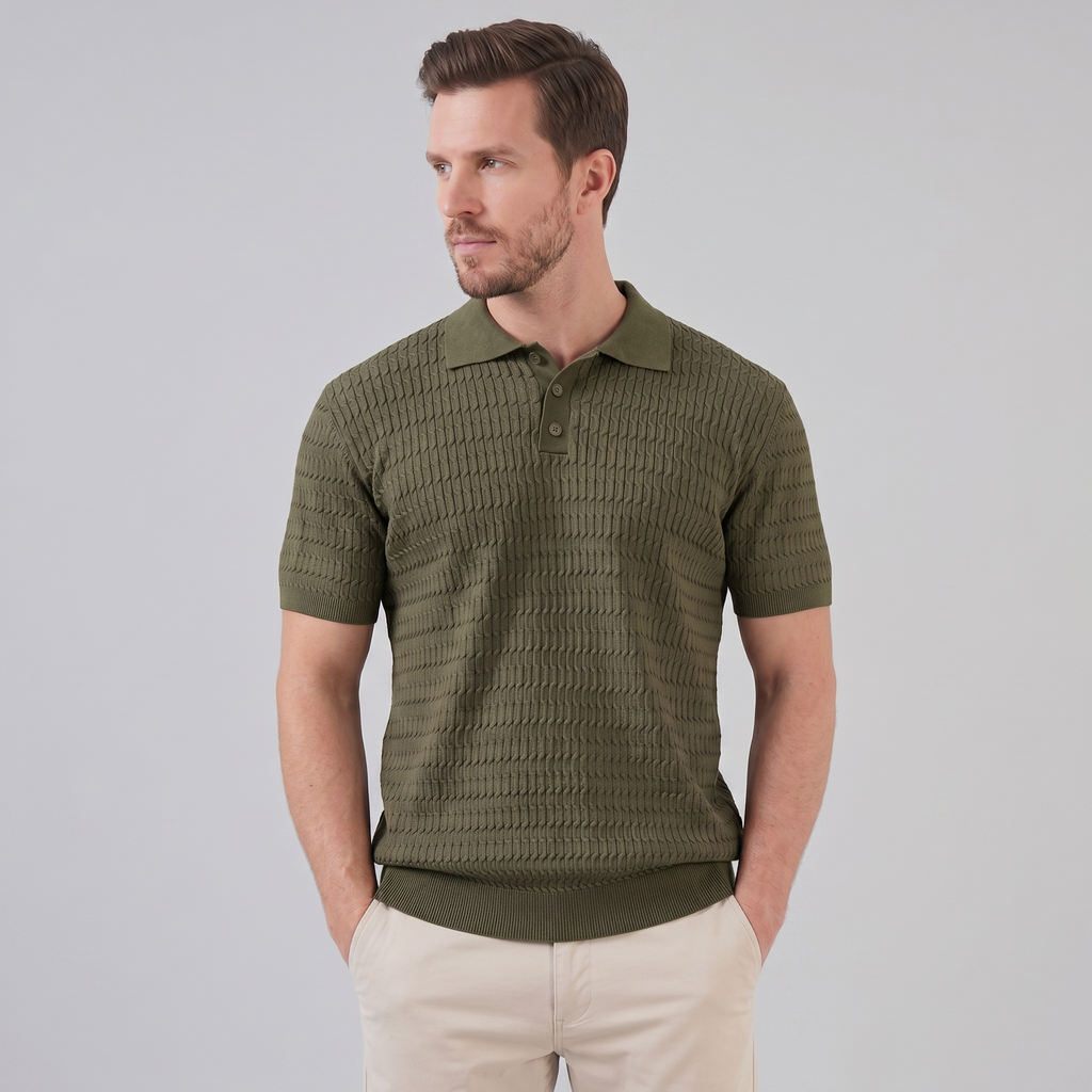 Refined Long Sleeve Polo in Classic Fit