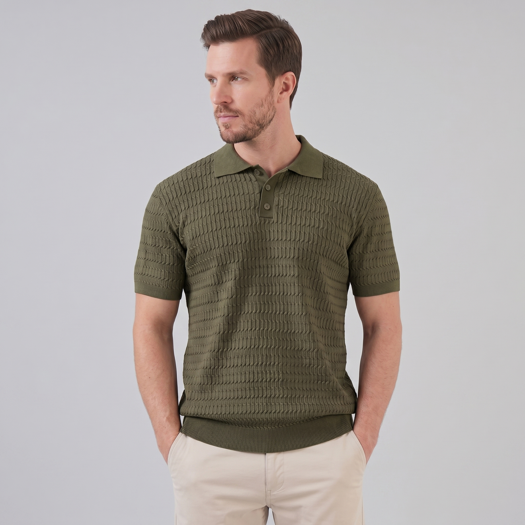 Refined Long Sleeve Polo in Classic Fit