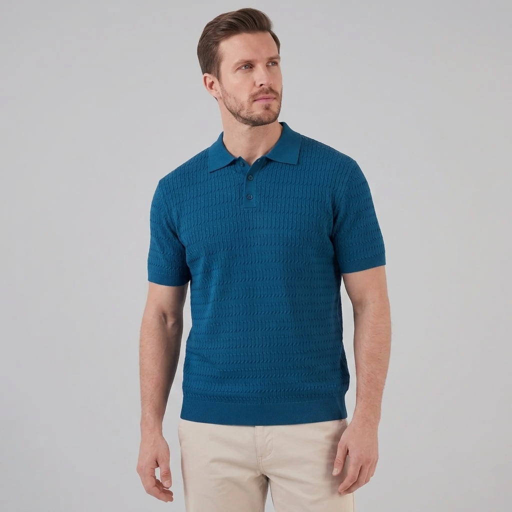 Refined Long Sleeve Polo in Classic Fit