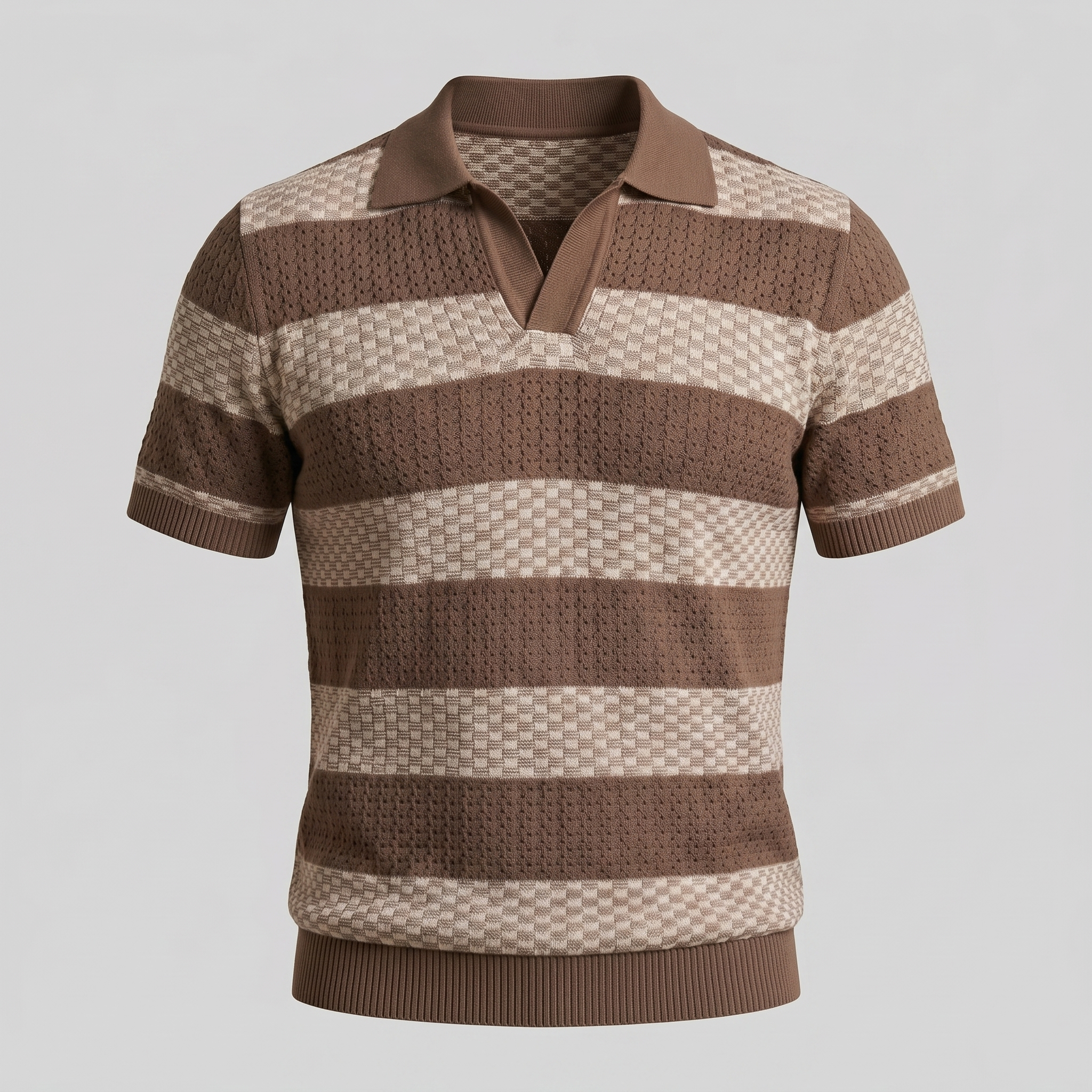 Striped Long Sleeve Polo for Men