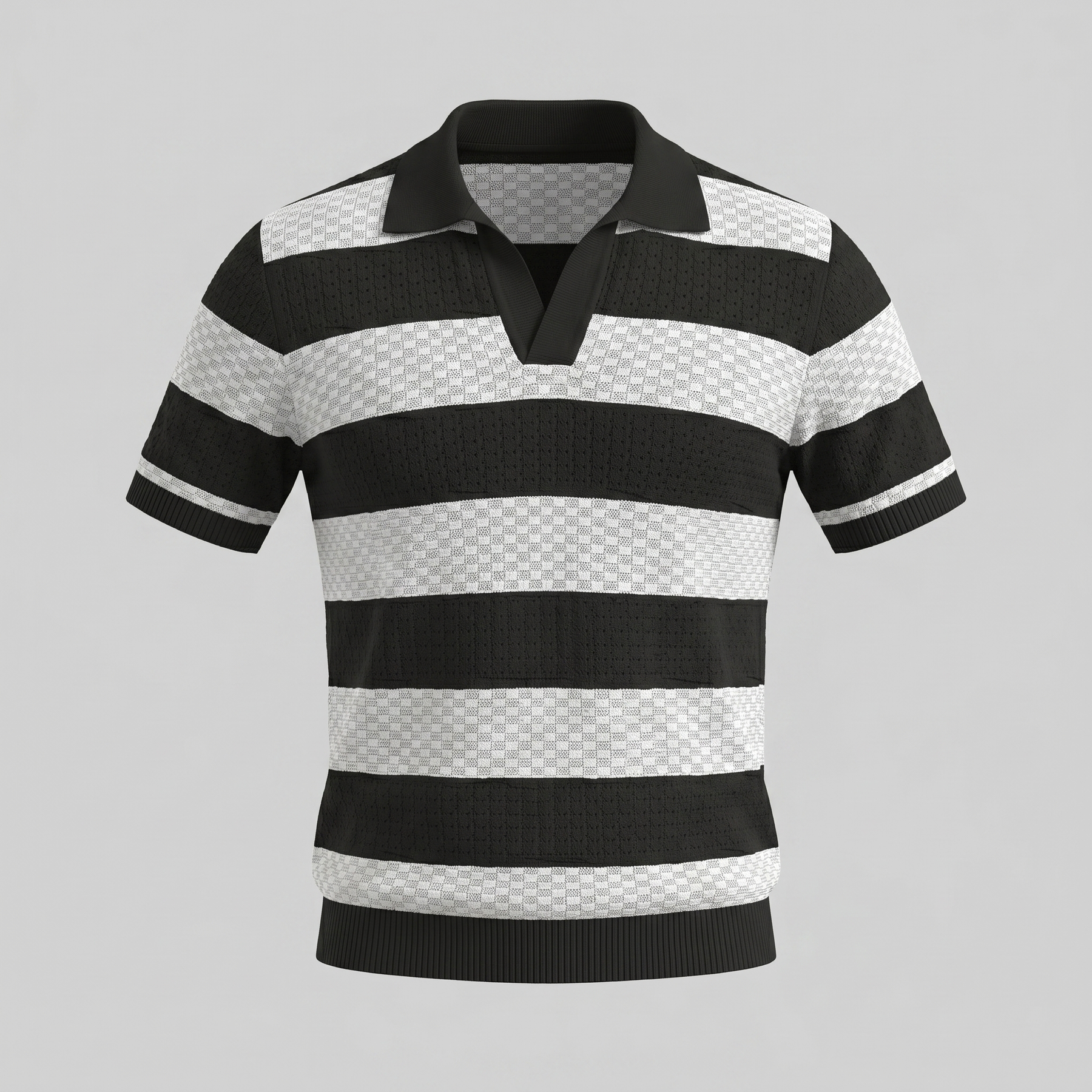Striped Long Sleeve Polo for Men