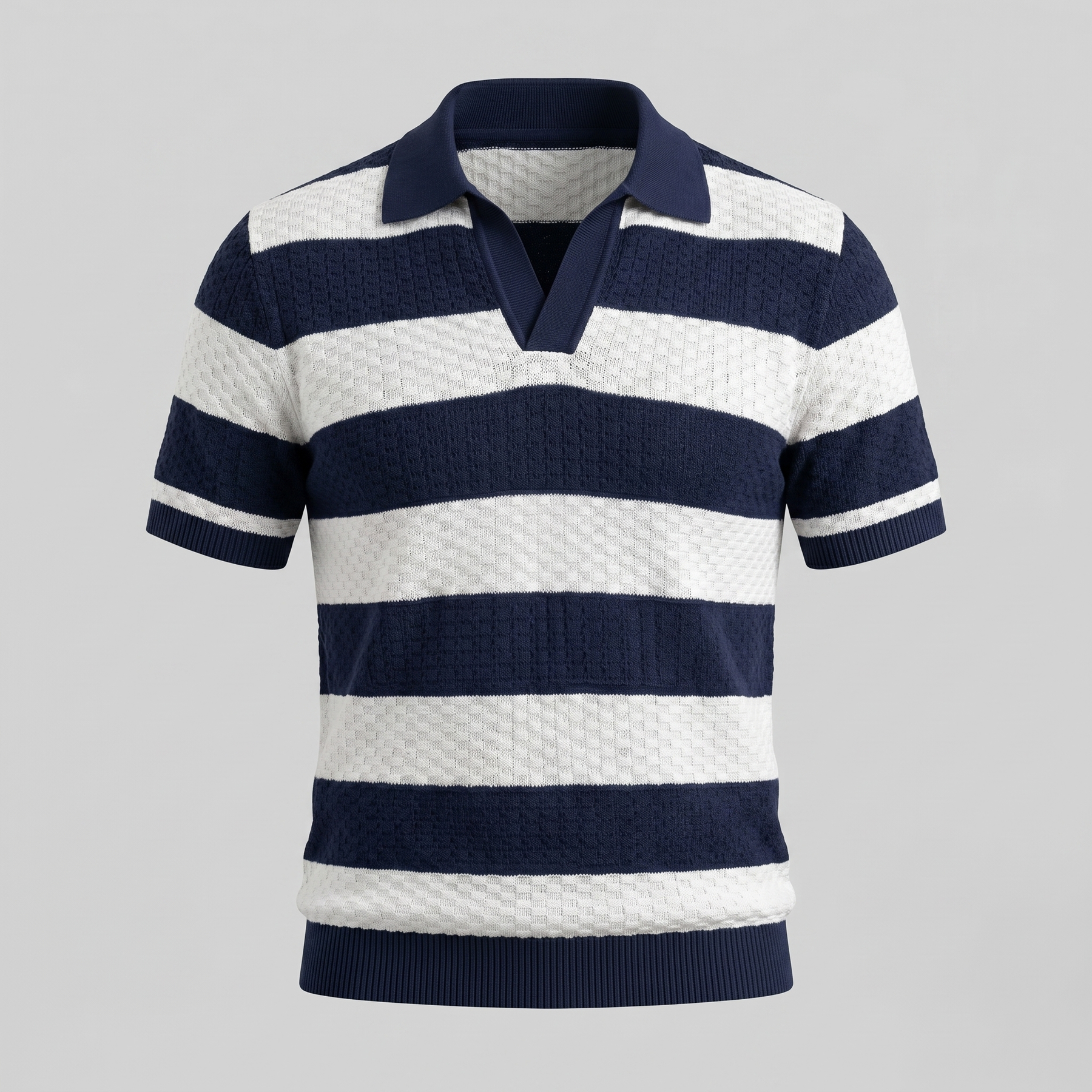 Striped Long Sleeve Polo for Men