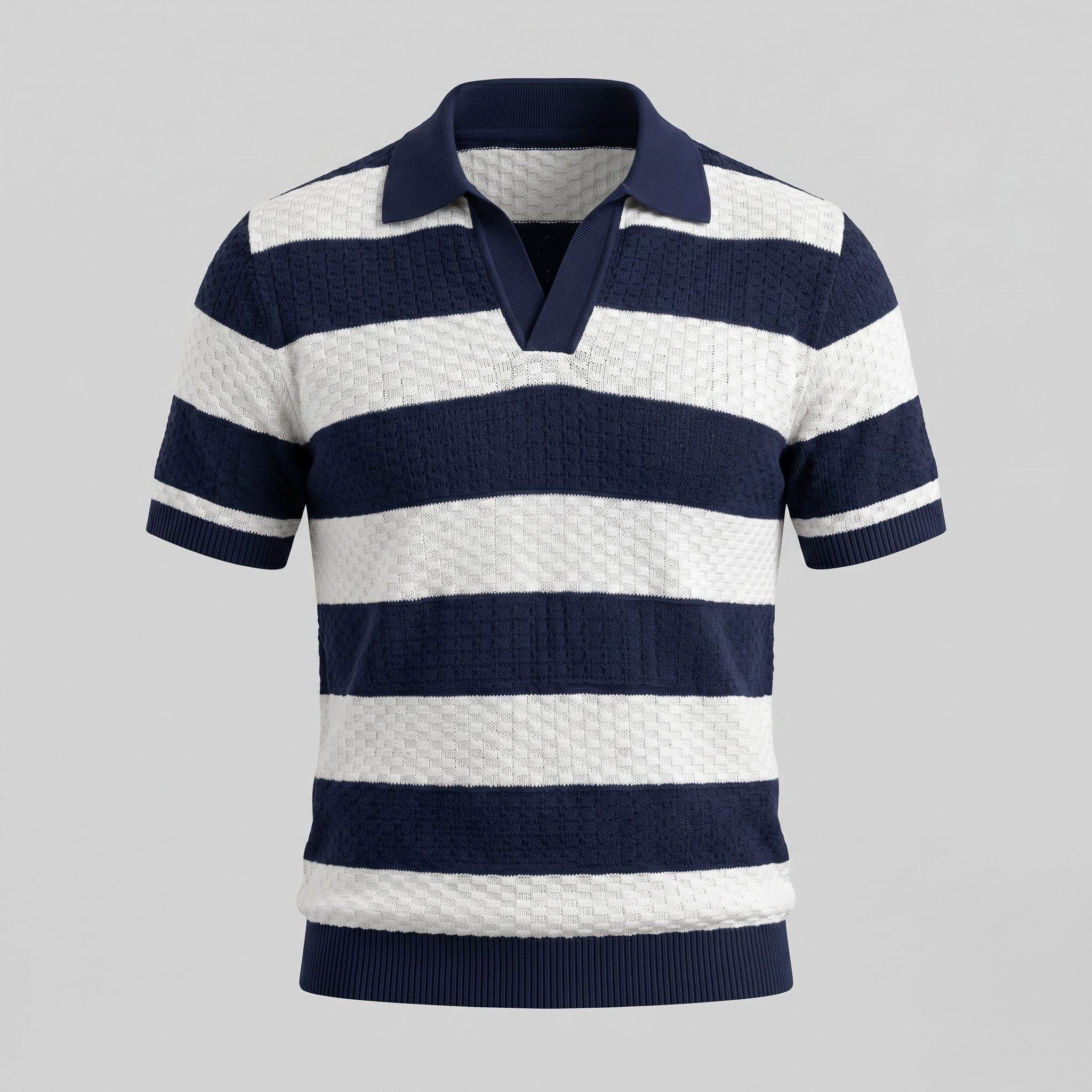 Striped Long Sleeve Polo for Men