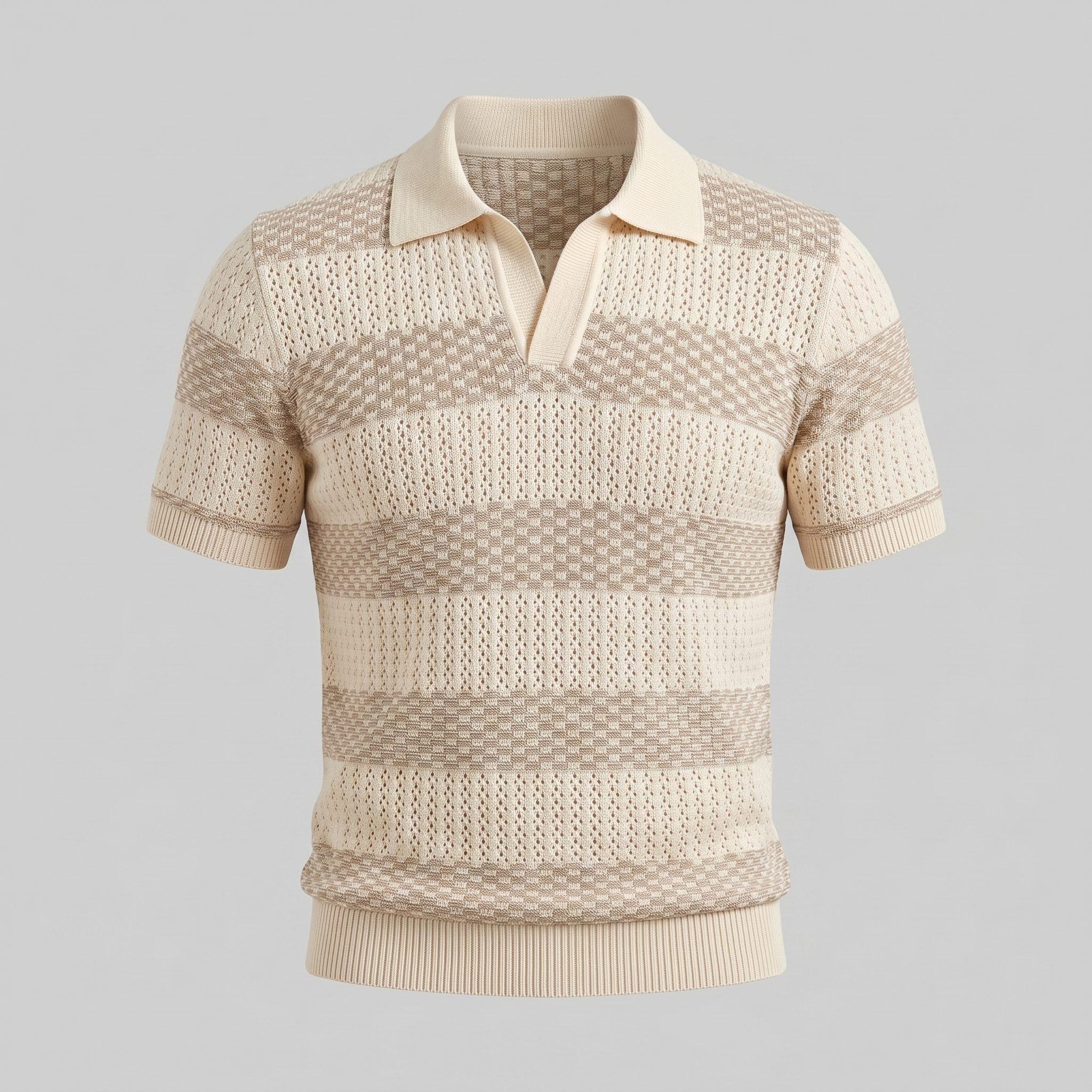 Striped Long Sleeve Polo for Men