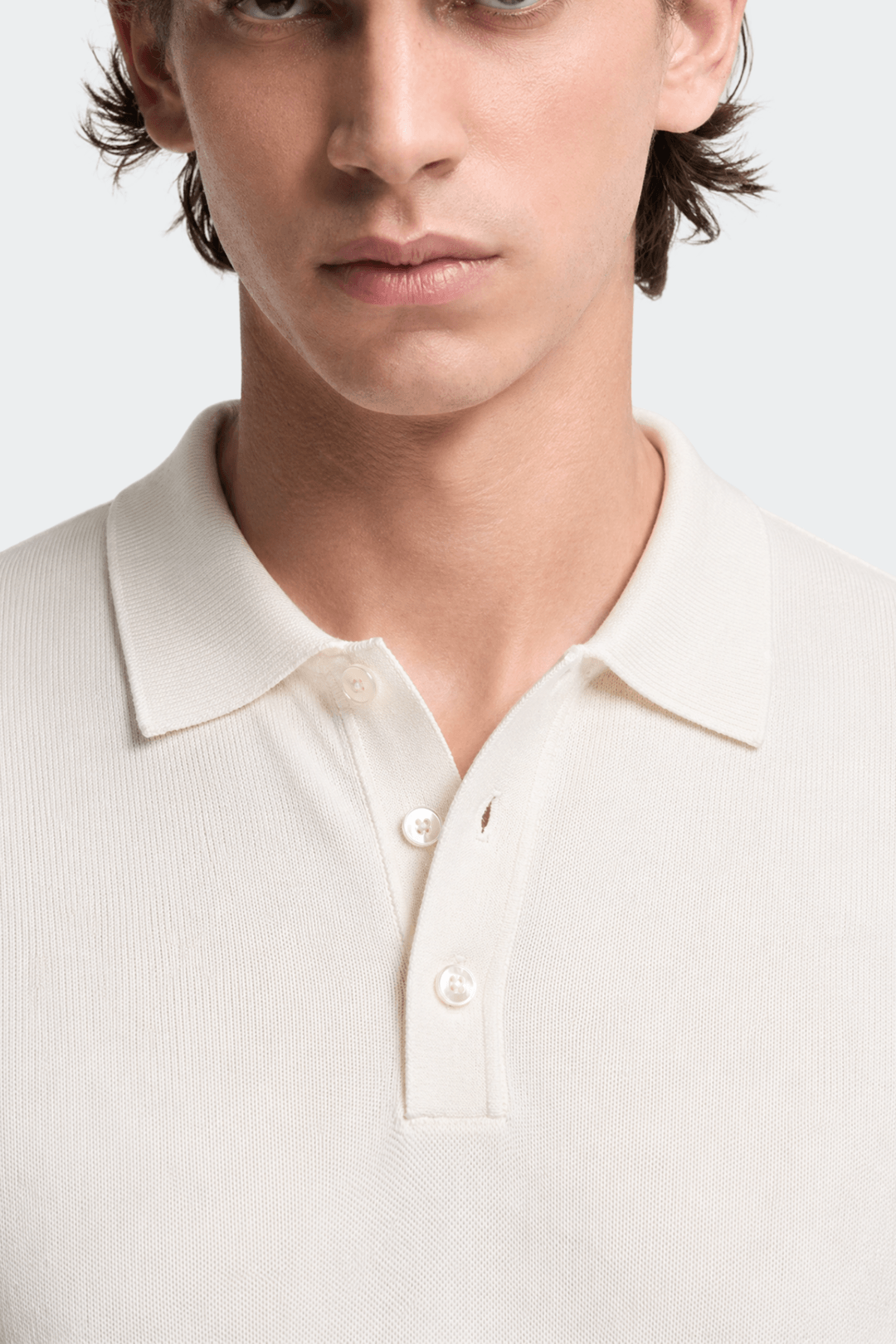 Knitted Collar Polo Shirt in Classic Navy