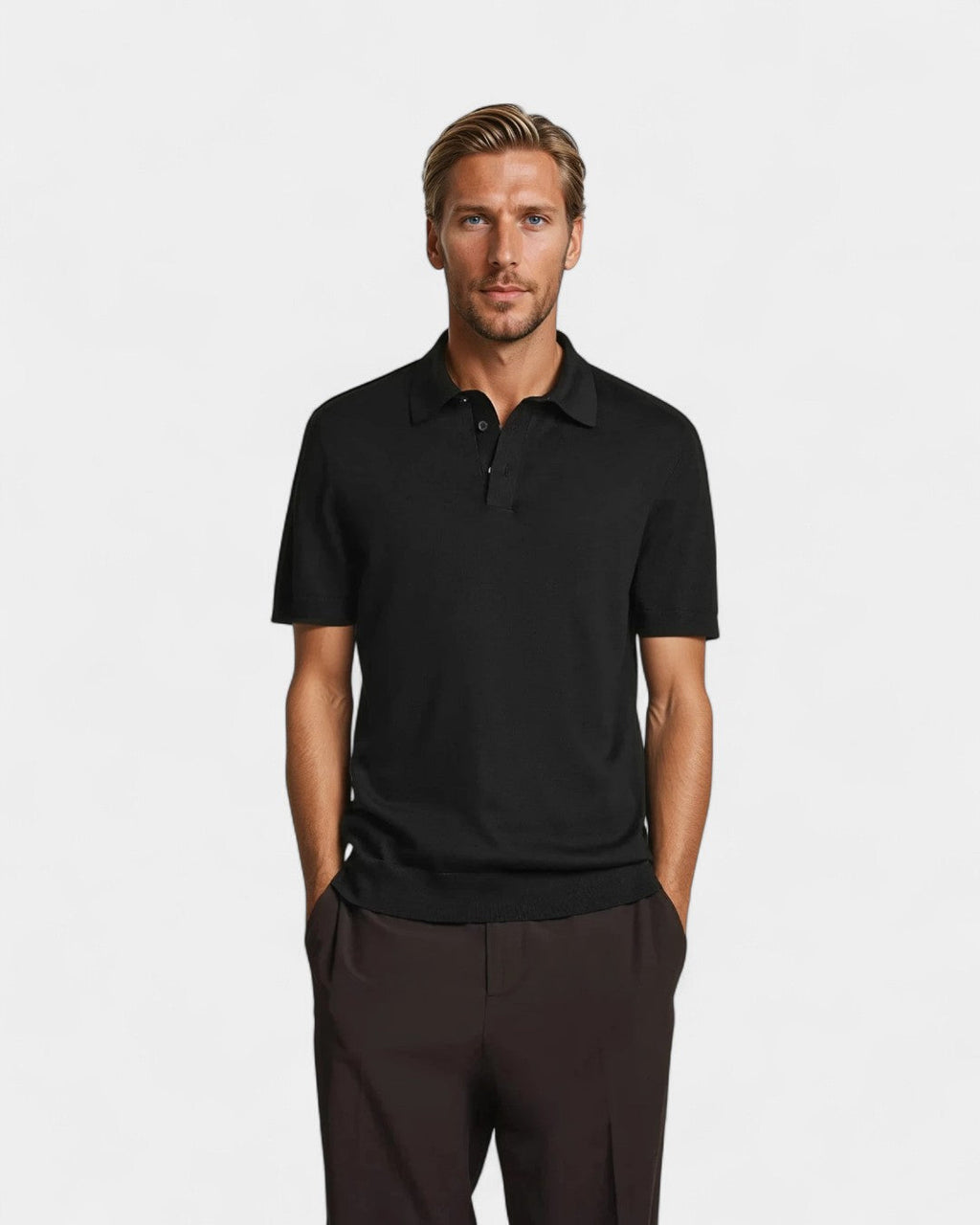 Classic Short-Sleeve Polo in Timeless Navy