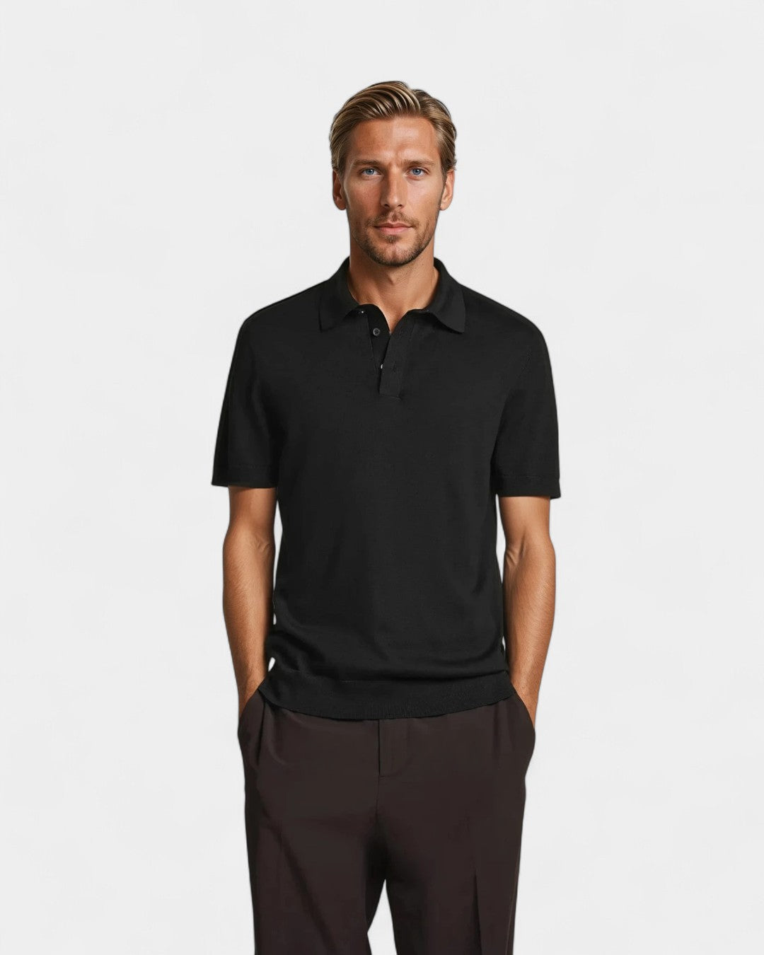 Classic Short-Sleeve Polo in Timeless Navy