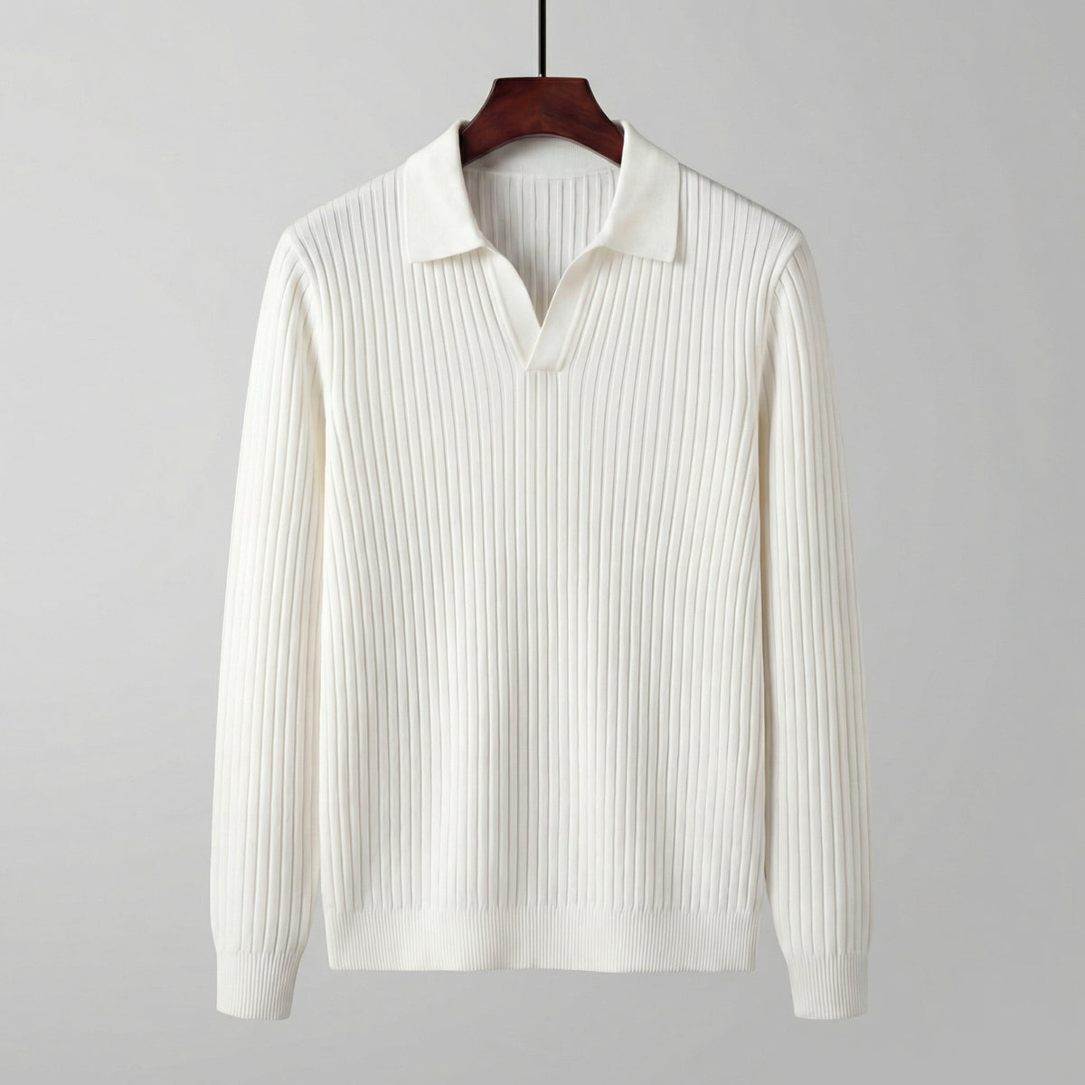 Timeless V-Neck Long Sleeve Polo
