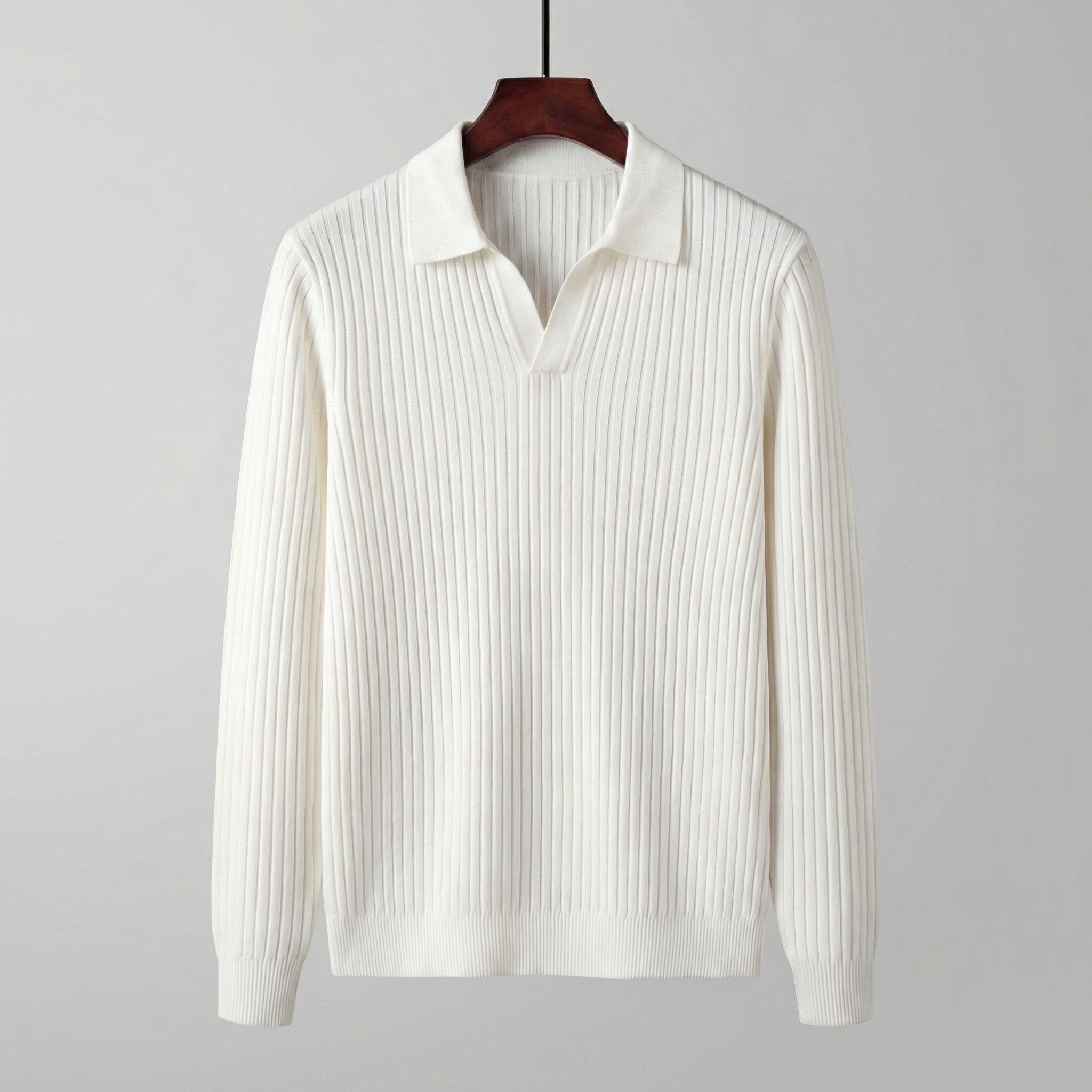 Timeless V-Neck Long Sleeve Polo