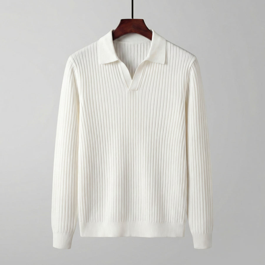 Timeless V-Neck Long Sleeve Polo