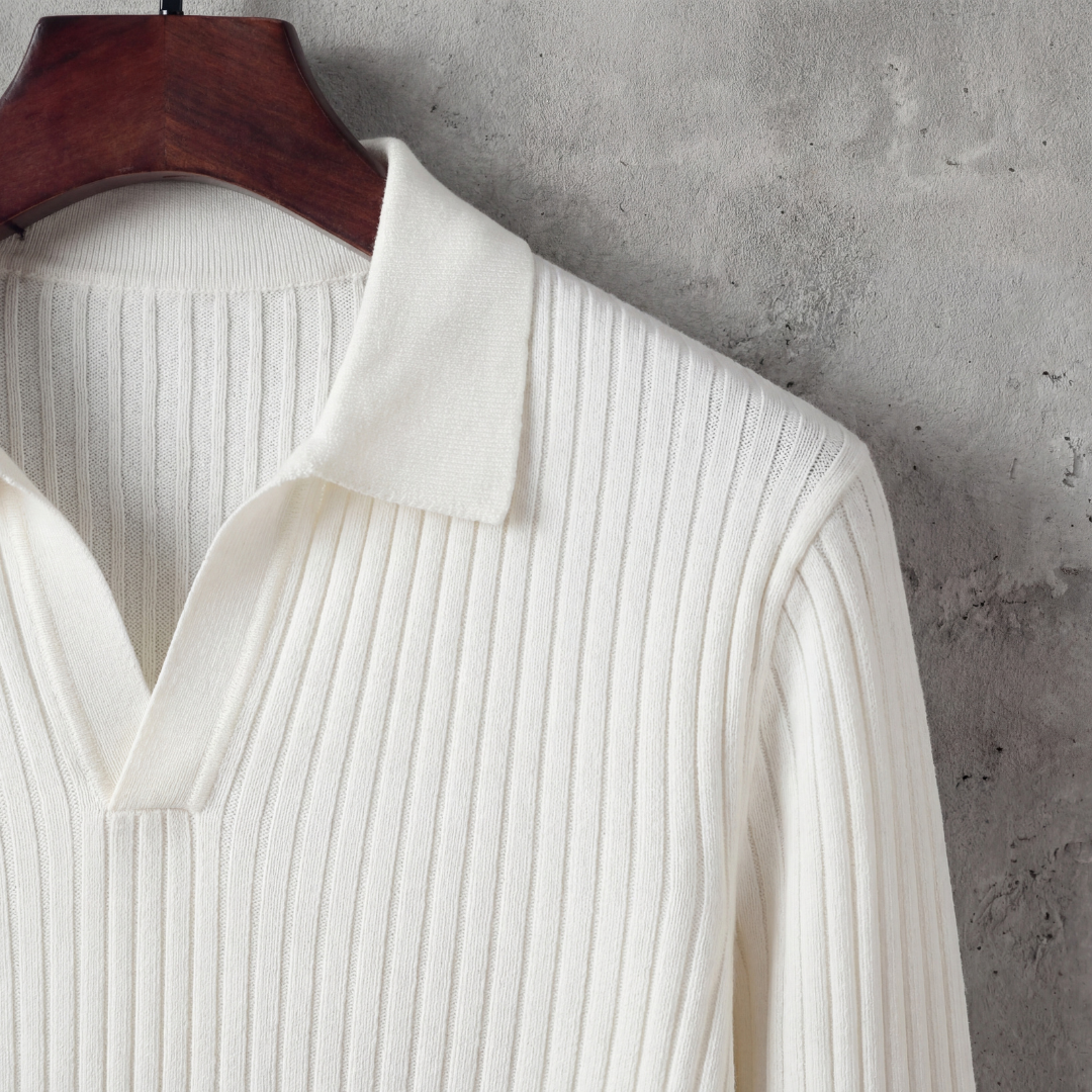 Timeless V-Neck Long Sleeve Polo