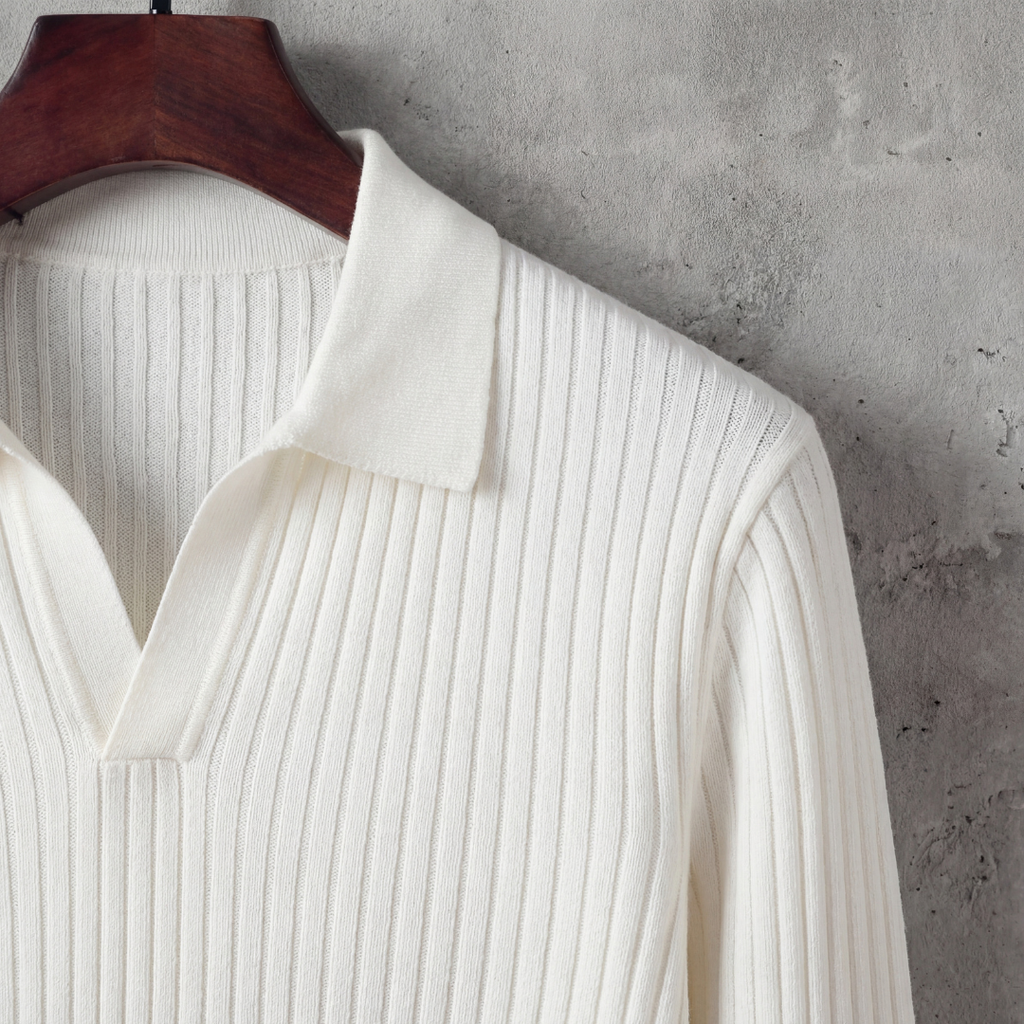 Timeless V-Neck Polo in Classic Navy