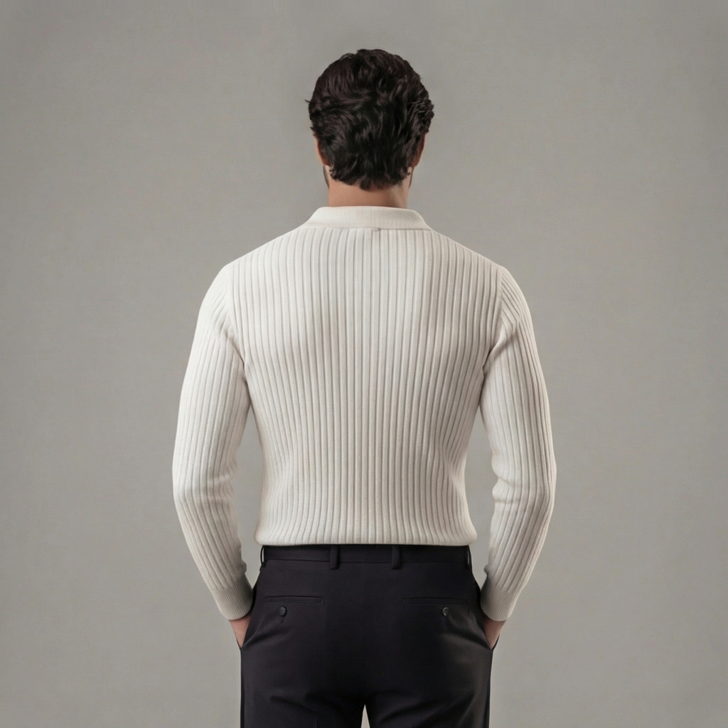 Timeless V-Neck Polo in Classic Navy