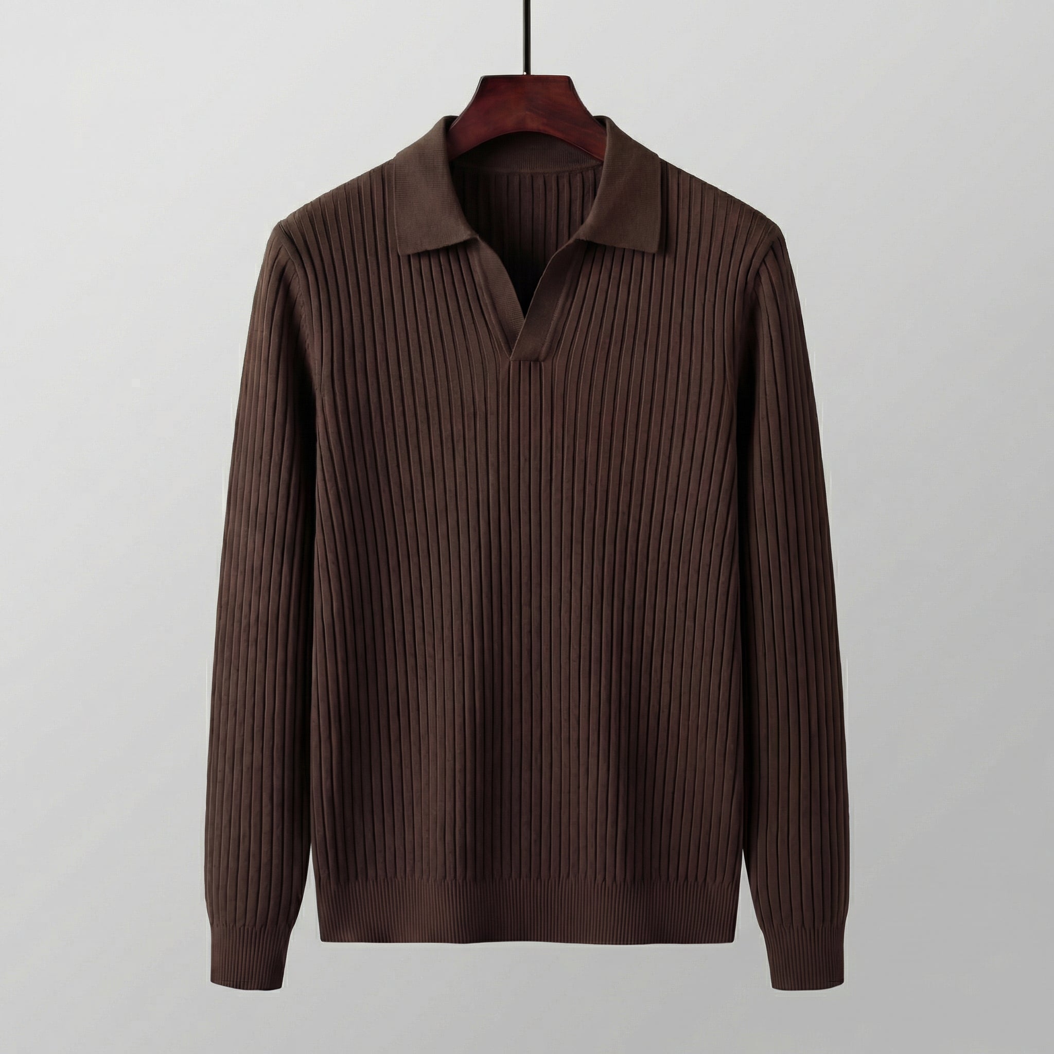 Timeless V-Neck Long Sleeve Polo