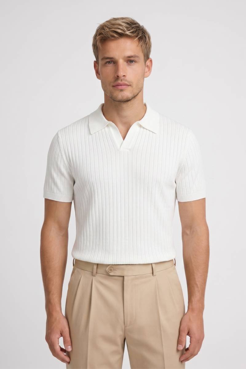 Refined Knit Polo Shirt in Classic Navy