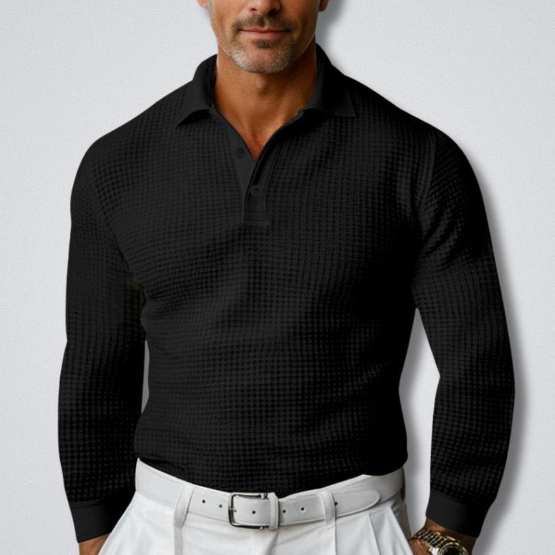 Classic Long Sleeve Polo Sweater for Men