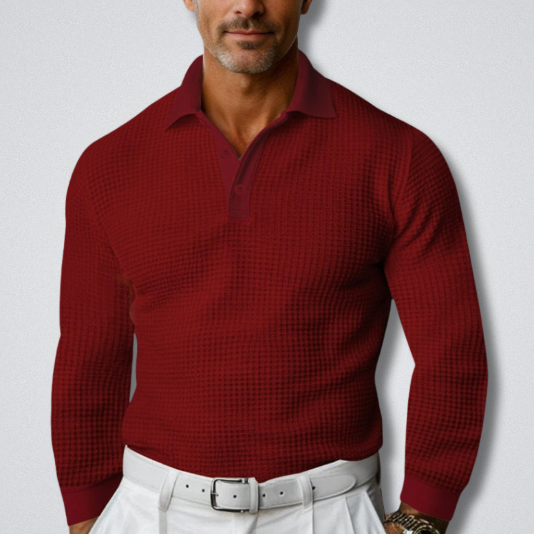 Classic Long Sleeve Polo Sweater for Men