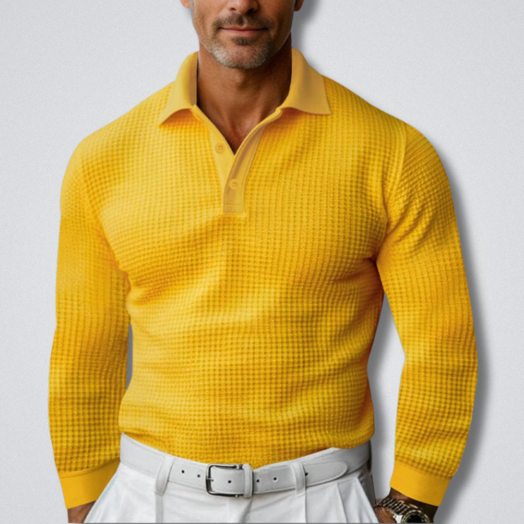 Classic Long Sleeve Polo Sweater for Men